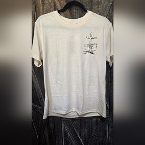Cream and Black Short Sleeve T-Shirt Minimalist Design